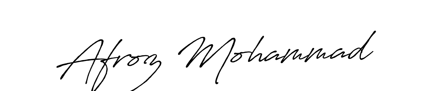 How to make Afroz Mohammad name signature. Use Antro_Vectra_Bolder style for creating short signs online. This is the latest handwritten sign. Afroz Mohammad signature style 7 images and pictures png