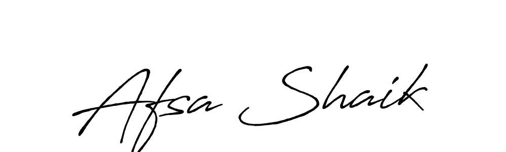 How to make Afsa Shaik name signature. Use Antro_Vectra_Bolder style for creating short signs online. This is the latest handwritten sign. Afsa Shaik signature style 7 images and pictures png