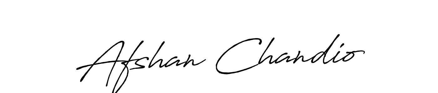 Create a beautiful signature design for name Afshan Chandio. With this signature (Antro_Vectra_Bolder) fonts, you can make a handwritten signature for free. Afshan Chandio signature style 7 images and pictures png