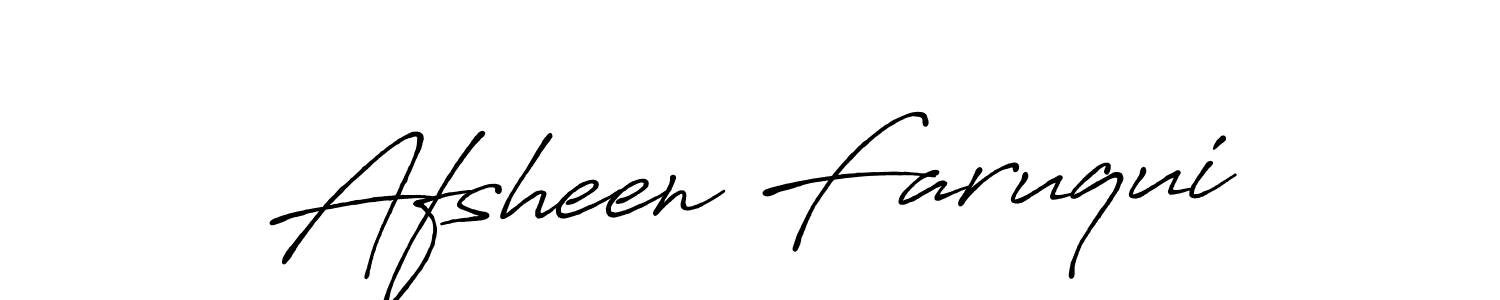 Make a beautiful signature design for name Afsheen Faruqui. With this signature (Antro_Vectra_Bolder) style, you can create a handwritten signature for free. Afsheen Faruqui signature style 7 images and pictures png