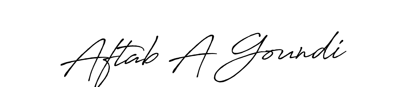 Create a beautiful signature design for name Aftab A Goundi. With this signature (Antro_Vectra_Bolder) fonts, you can make a handwritten signature for free. Aftab A Goundi signature style 7 images and pictures png