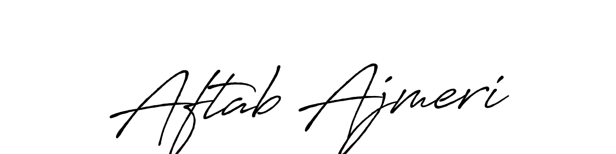 Aftab Ajmeri stylish signature style. Best Handwritten Sign (Antro_Vectra_Bolder) for my name. Handwritten Signature Collection Ideas for my name Aftab Ajmeri. Aftab Ajmeri signature style 7 images and pictures png