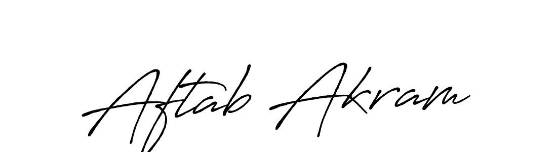 Make a beautiful signature design for name Aftab Akram. With this signature (Antro_Vectra_Bolder) style, you can create a handwritten signature for free. Aftab Akram signature style 7 images and pictures png