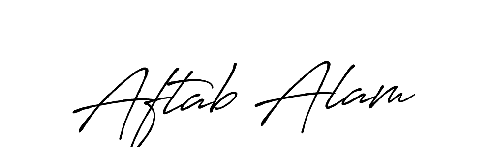 How to make Aftab Alam name signature. Use Antro_Vectra_Bolder style for creating short signs online. This is the latest handwritten sign. Aftab Alam signature style 7 images and pictures png