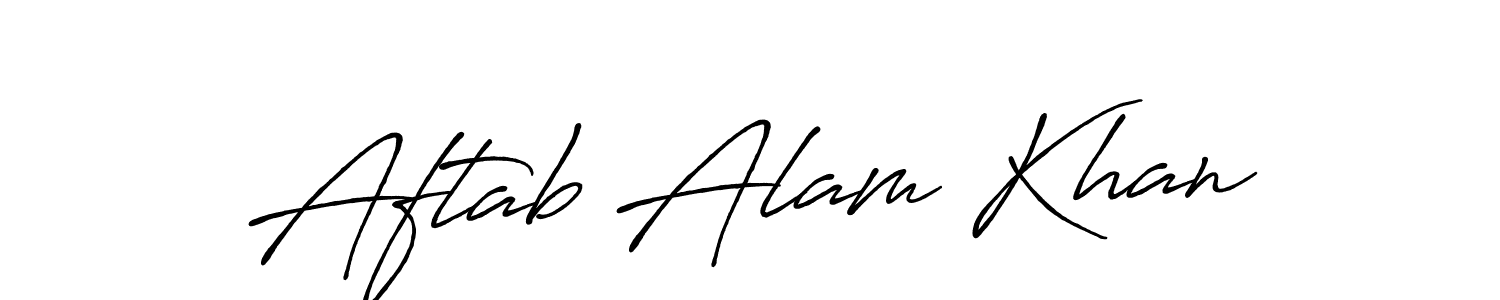 Aftab Alam Khan stylish signature style. Best Handwritten Sign (Antro_Vectra_Bolder) for my name. Handwritten Signature Collection Ideas for my name Aftab Alam Khan. Aftab Alam Khan signature style 7 images and pictures png
