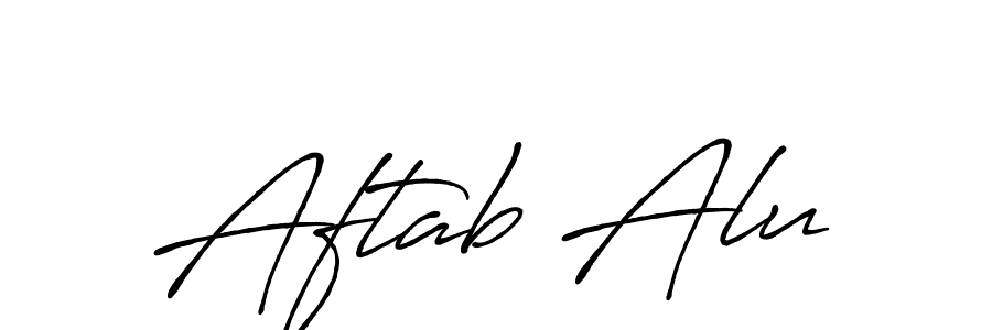 It looks lik you need a new signature style for name Aftab Alu. Design unique handwritten (Antro_Vectra_Bolder) signature with our free signature maker in just a few clicks. Aftab Alu signature style 7 images and pictures png