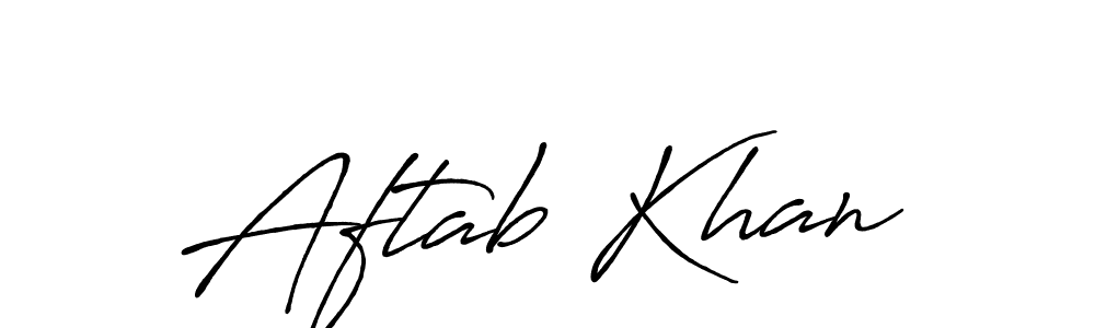 How to make Aftab Khan name signature. Use Antro_Vectra_Bolder style for creating short signs online. This is the latest handwritten sign. Aftab Khan signature style 7 images and pictures png