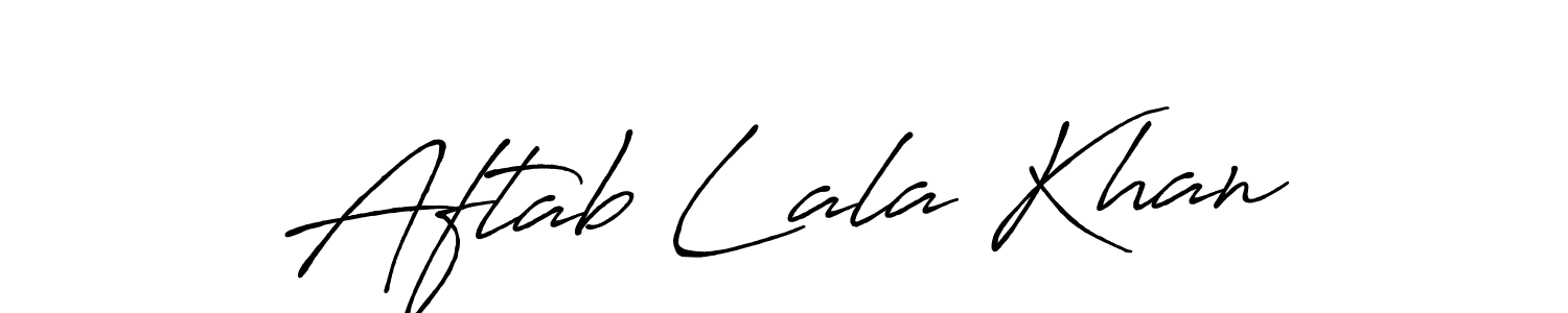 Create a beautiful signature design for name Aftab Lala Khan. With this signature (Antro_Vectra_Bolder) fonts, you can make a handwritten signature for free. Aftab Lala Khan signature style 7 images and pictures png