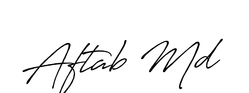 Use a signature maker to create a handwritten signature online. With this signature software, you can design (Antro_Vectra_Bolder) your own signature for name Aftab Md. Aftab Md signature style 7 images and pictures png