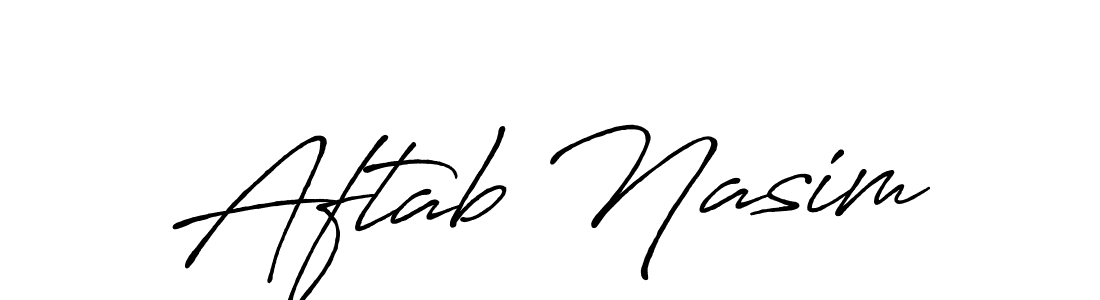 How to make Aftab Nasim name signature. Use Antro_Vectra_Bolder style for creating short signs online. This is the latest handwritten sign. Aftab Nasim signature style 7 images and pictures png