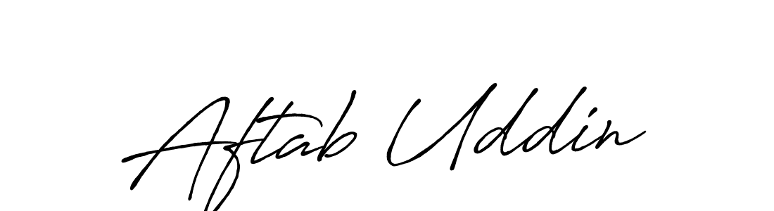 Use a signature maker to create a handwritten signature online. With this signature software, you can design (Antro_Vectra_Bolder) your own signature for name Aftab Uddin. Aftab Uddin signature style 7 images and pictures png