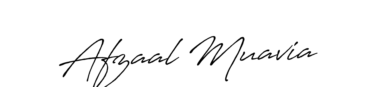 Make a beautiful signature design for name Afzaal Muavia. With this signature (Antro_Vectra_Bolder) style, you can create a handwritten signature for free. Afzaal Muavia signature style 7 images and pictures png