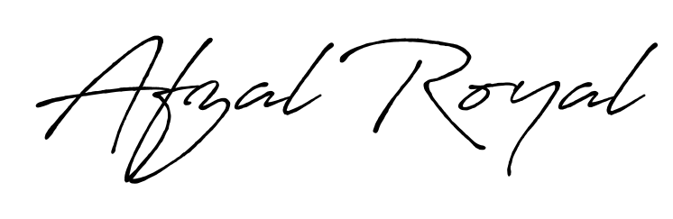 Designed for modern professionals: Afzal Royal name signature crafted with Antro_Vectra_Bolder script. Ready for digital PDF workflows. Afzal Royal signature style 7 images and pictures png