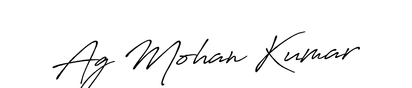 Antro_Vectra_Bolder is a professional signature style that is perfect for those who want to add a touch of class to their signature. It is also a great choice for those who want to make their signature more unique. Get Ag Mohan Kumar name to fancy signature for free. Ag Mohan Kumar signature style 7 images and pictures png