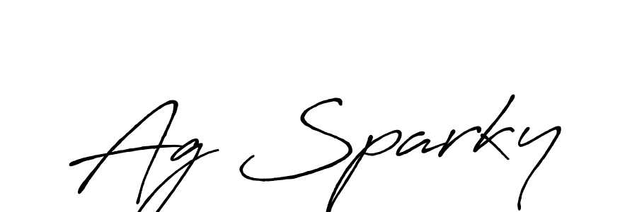 Make a beautiful signature design for name Ag Sparky. With this signature (Antro_Vectra_Bolder) style, you can create a handwritten signature for free. Ag Sparky signature style 7 images and pictures png