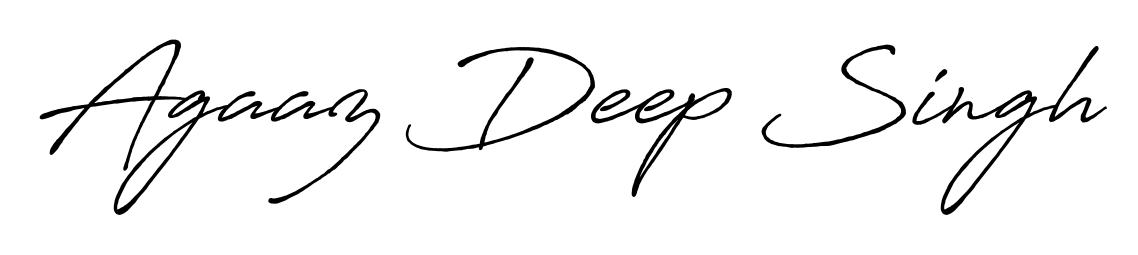 A modern signature idea for name Agaaz Deep Singh using Antro_Vectra_Bolder font. Clean strokes and elegant curves make it stand out instantly. Agaaz Deep Singh signature style 7 images and pictures png