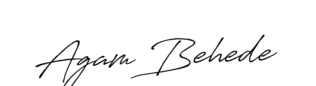 Make a beautiful signature design for name Agam Behede. With this signature (Antro_Vectra_Bolder) style, you can create a handwritten signature for free. Agam Behede signature style 7 images and pictures png