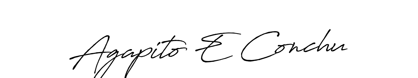 if you are searching for the best signature style for your name Agapito E Conchu. so please give up your signature search. here we have designed multiple signature styles  using Antro_Vectra_Bolder. Agapito E Conchu signature style 7 images and pictures png