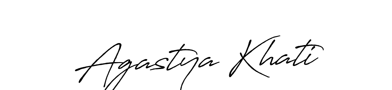 Design your own signature with our free online signature maker. With this signature software, you can create a handwritten (Antro_Vectra_Bolder) signature for name Agastya Khati. Agastya Khati signature style 7 images and pictures png
