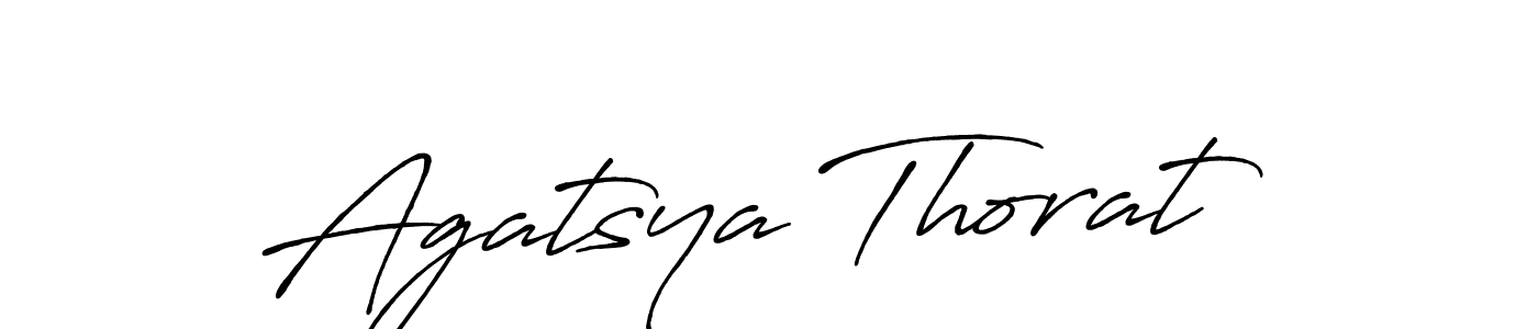 How to make Agatsya Thorat name signature. Use Antro_Vectra_Bolder style for creating short signs online. This is the latest handwritten sign. Agatsya Thorat signature style 7 images and pictures png