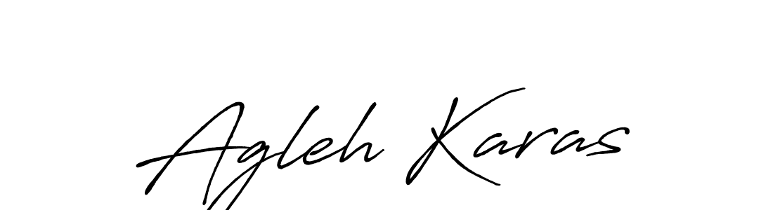 Create a beautiful signature design for name Agleh Karas. With this signature (Antro_Vectra_Bolder) fonts, you can make a handwritten signature for free. Agleh Karas signature style 7 images and pictures png