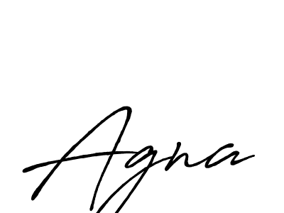 Agna stylish signature style. Best Handwritten Sign (Antro_Vectra_Bolder) for my name. Handwritten Signature Collection Ideas for my name Agna. Agna signature style 7 images and pictures png