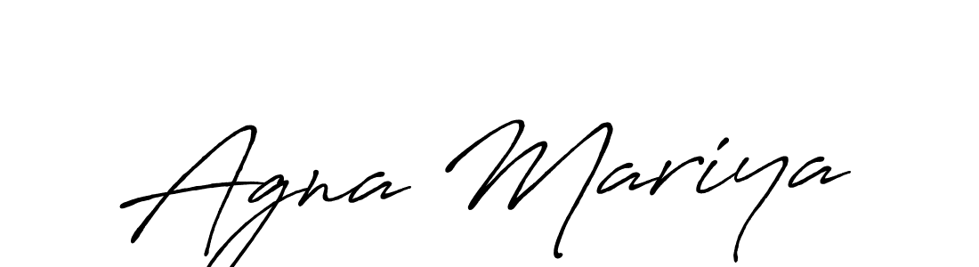 Make a beautiful signature design for name Agna Mariya. With this signature (Antro_Vectra_Bolder) style, you can create a handwritten signature for free. Agna Mariya signature style 7 images and pictures png