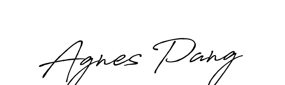 You should practise on your own different ways (Antro_Vectra_Bolder) to write your name (Agnes Pang) in signature. don't let someone else do it for you. Agnes Pang signature style 7 images and pictures png