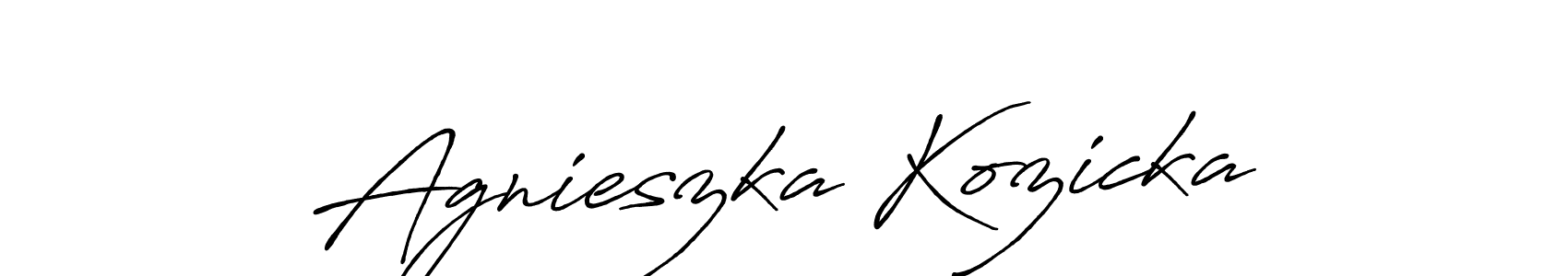 if you are searching for the best signature style for your name Agnieszka Kozicka. so please give up your signature search. here we have designed multiple signature styles  using Antro_Vectra_Bolder. Agnieszka Kozicka signature style 7 images and pictures png