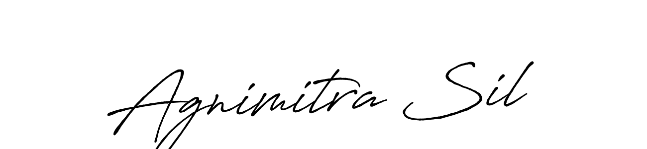 How to make Agnimitra Sil name signature. Use Antro_Vectra_Bolder style for creating short signs online. This is the latest handwritten sign. Agnimitra Sil signature style 7 images and pictures png