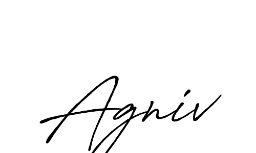 Agniv stylish signature style. Best Handwritten Sign (Antro_Vectra_Bolder) for my name. Handwritten Signature Collection Ideas for my name Agniv. Agniv signature style 7 images and pictures png