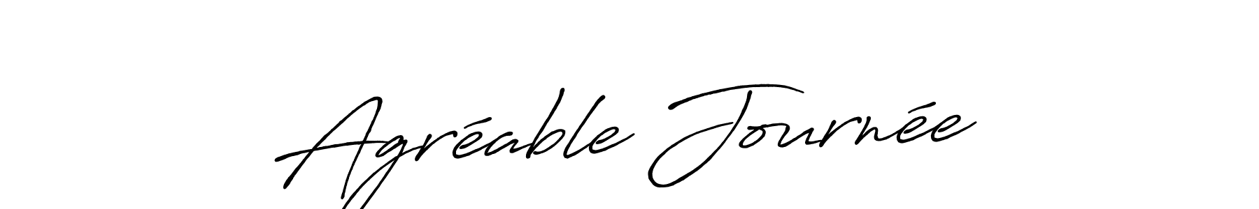 The best way (Antro_Vectra_Bolder) to make a short signature is to pick only two or three words in your name. The name Agréable Journée include a total of six letters. For converting this name. Agréable Journée signature style 7 images and pictures png