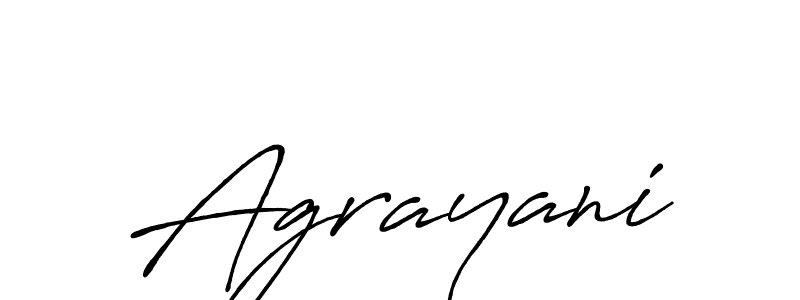 Make a beautiful signature design for name Agrayani. With this signature (Antro_Vectra_Bolder) style, you can create a handwritten signature for free. Agrayani signature style 7 images and pictures png