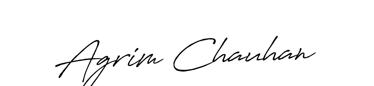 Create a beautiful signature design for name Agrim Chauhan. With this signature (Antro_Vectra_Bolder) fonts, you can make a handwritten signature for free. Agrim Chauhan signature style 7 images and pictures png