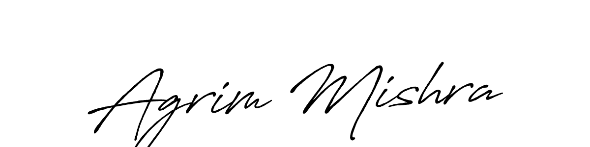 Antro_Vectra_Bolder is a professional signature style that is perfect for those who want to add a touch of class to their signature. It is also a great choice for those who want to make their signature more unique. Get Agrim Mishra name to fancy signature for free. Agrim Mishra signature style 7 images and pictures png