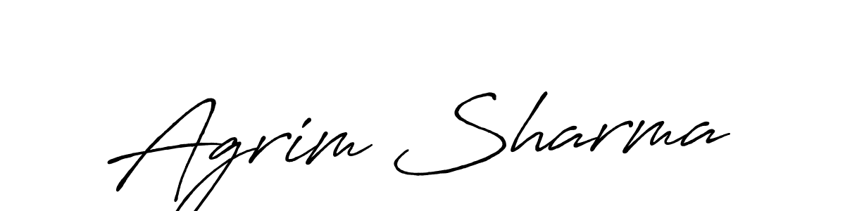 How to make Agrim Sharma name signature. Use Antro_Vectra_Bolder style for creating short signs online. This is the latest handwritten sign. Agrim Sharma signature style 7 images and pictures png