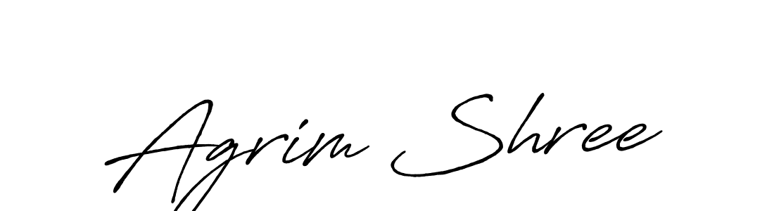 Create a beautiful signature design for name Agrim Shree. With this signature (Antro_Vectra_Bolder) fonts, you can make a handwritten signature for free. Agrim Shree signature style 7 images and pictures png