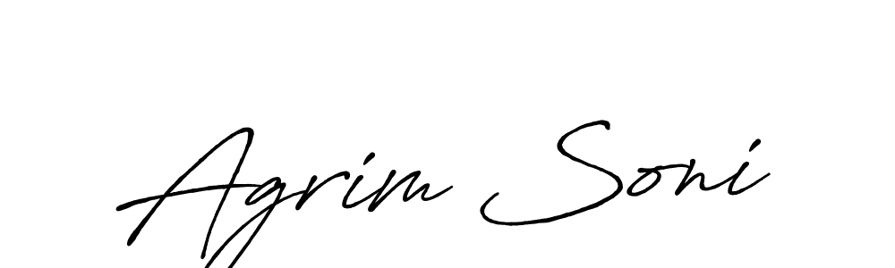 Antro_Vectra_Bolder is a professional signature style that is perfect for those who want to add a touch of class to their signature. It is also a great choice for those who want to make their signature more unique. Get Agrim Soni name to fancy signature for free. Agrim Soni signature style 7 images and pictures png