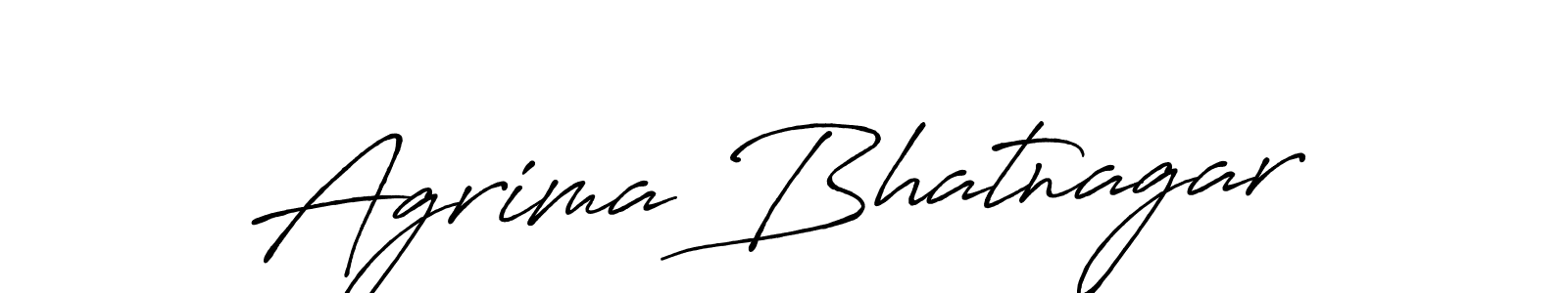 How to make Agrima Bhatnagar name signature. Use Antro_Vectra_Bolder style for creating short signs online. This is the latest handwritten sign. Agrima Bhatnagar signature style 7 images and pictures png