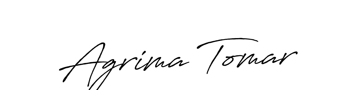 Make a beautiful signature design for name Agrima Tomar. With this signature (Antro_Vectra_Bolder) style, you can create a handwritten signature for free. Agrima Tomar signature style 7 images and pictures png