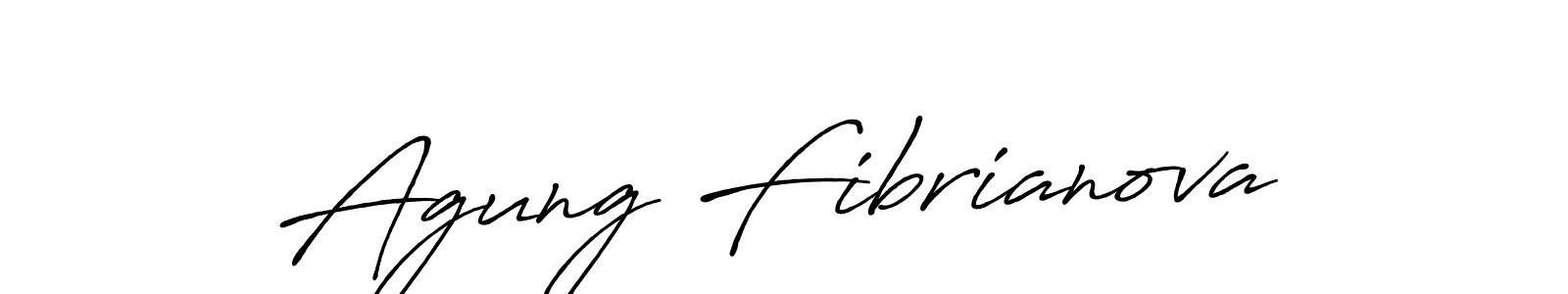 Make a beautiful signature design for name Agung Fibrianova. With this signature (Antro_Vectra_Bolder) style, you can create a handwritten signature for free. Agung Fibrianova signature style 7 images and pictures png