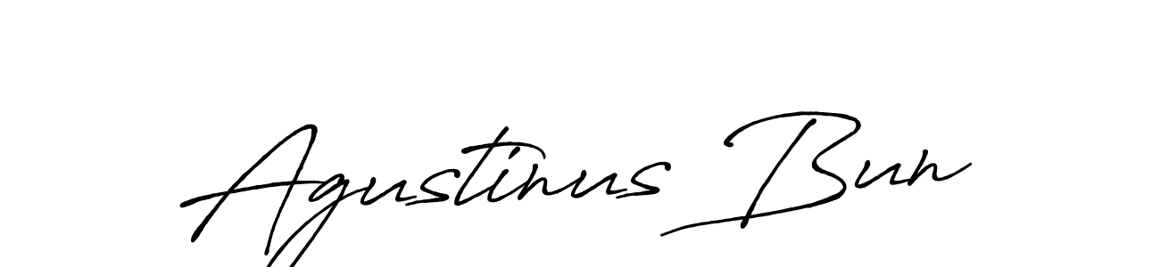 You should practise on your own different ways (Antro_Vectra_Bolder) to write your name (Agustinus Bun) in signature. don't let someone else do it for you. Agustinus Bun signature style 7 images and pictures png