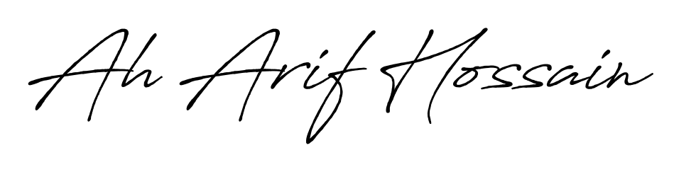 Use a signature maker to create a handwritten signature online. With this signature software, you can design (Antro_Vectra_Bolder) your own signature for name Ah Arif Hossain. Ah Arif Hossain signature style 7 images and pictures png