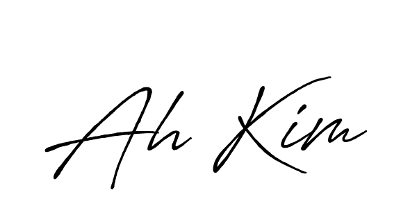 The best way (Antro_Vectra_Bolder) to make a short signature is to pick only two or three words in your name. The name Ah Kim include a total of six letters. For converting this name. Ah Kim signature style 7 images and pictures png