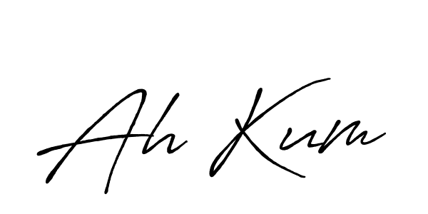 Use a signature maker to create a handwritten signature online. With this signature software, you can design (Antro_Vectra_Bolder) your own signature for name Ah Kum. Ah Kum signature style 7 images and pictures png
