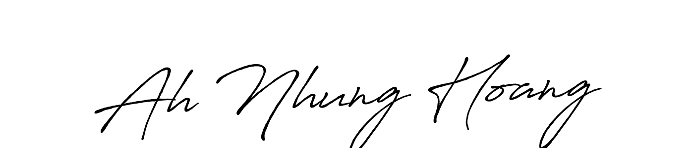 Antro_Vectra_Bolder is a professional signature style that is perfect for those who want to add a touch of class to their signature. It is also a great choice for those who want to make their signature more unique. Get Ah Nhung Hoang name to fancy signature for free. Ah Nhung Hoang signature style 7 images and pictures png