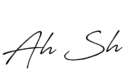 Ah Sh stylish signature style. Best Handwritten Sign (Antro_Vectra_Bolder) for my name. Handwritten Signature Collection Ideas for my name Ah Sh. Ah Sh signature style 7 images and pictures png