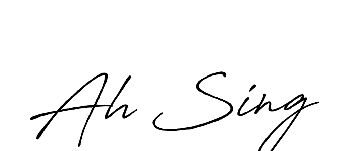 You can use this online signature creator to create a handwritten signature for the name Ah Sing. This is the best online autograph maker. Ah Sing signature style 7 images and pictures png
