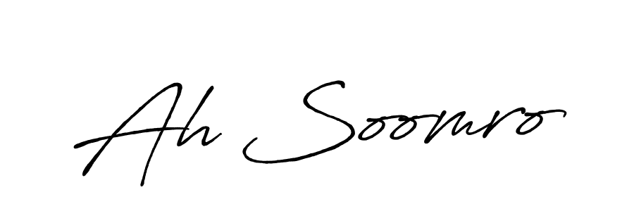 Antro_Vectra_Bolder is a professional signature style that is perfect for those who want to add a touch of class to their signature. It is also a great choice for those who want to make their signature more unique. Get Ah Soomro name to fancy signature for free. Ah Soomro signature style 7 images and pictures png
