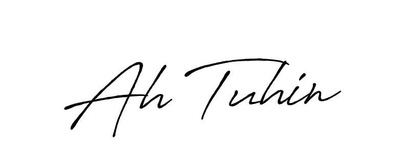 How to make Ah Tuhin name signature. Use Antro_Vectra_Bolder style for creating short signs online. This is the latest handwritten sign. Ah Tuhin signature style 7 images and pictures png